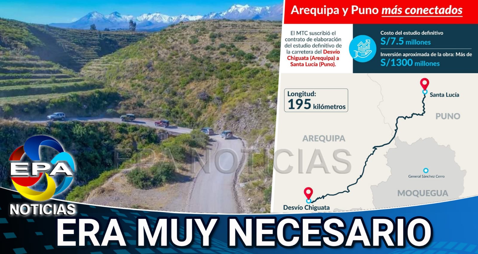Arequipa. Mantenimiento beneficiará hasta a los pueblos de Moquegua.