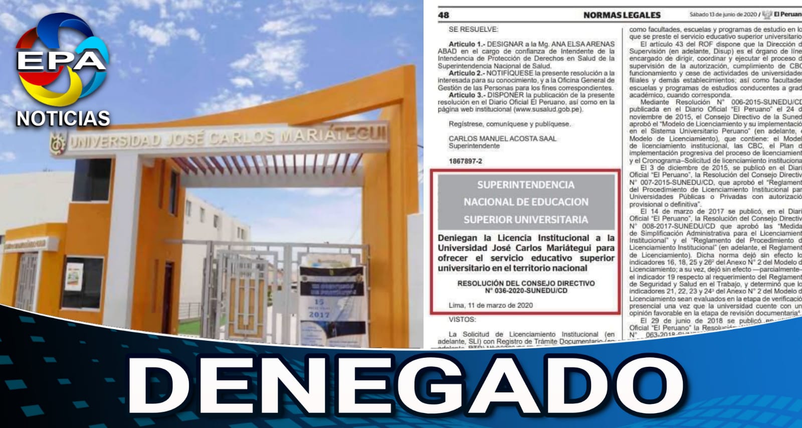 Moquegua. Deniegan licenciamiento institucional a la universidad José Carlos Mariátegui